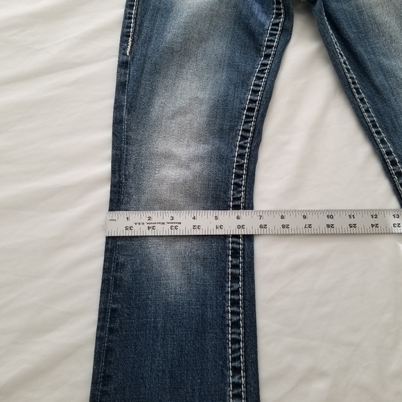 Vigoss Women Jeans Chelsea Slim Boot Embroidery Pockets Size 1/2 - Picture 13 of 16